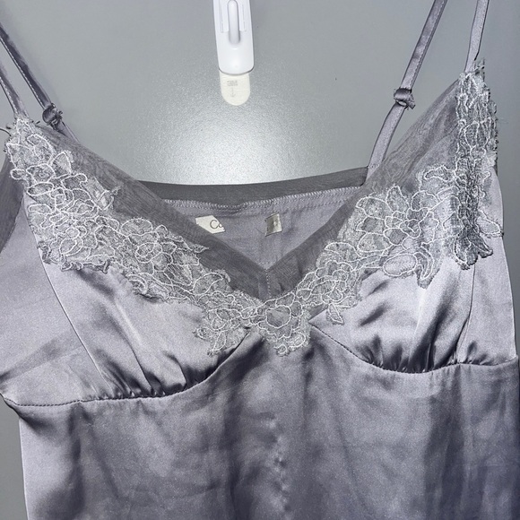 Gorgeous Costa Blanca Satin Tank Top with Lace Detail - Picture 2 of 5